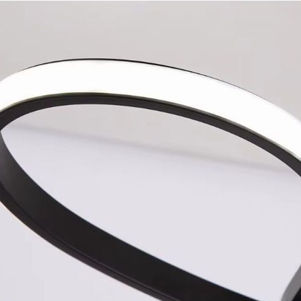 Lustre blanc anneaux LED éclairage dimmable salle à manger.