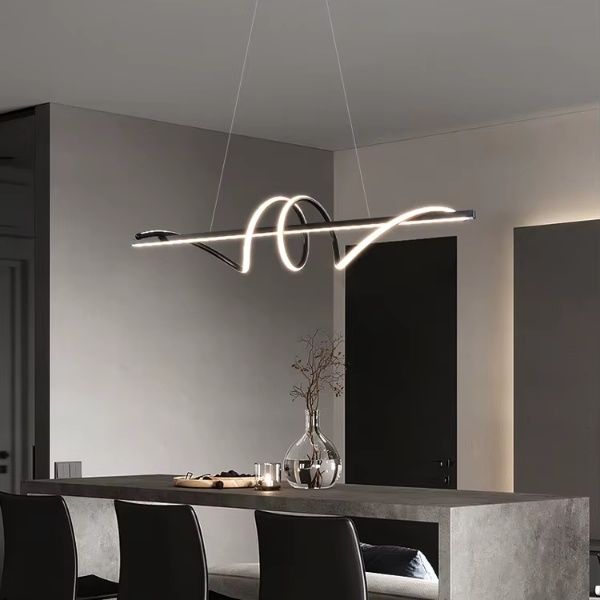 Lustre pendant salle manger design filaire tendance épuré moderne.