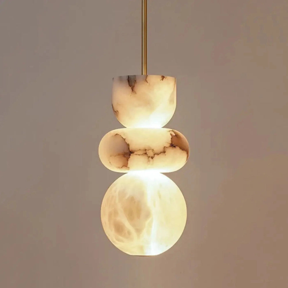 Lustre Albatre Galet Empile Laiton Design