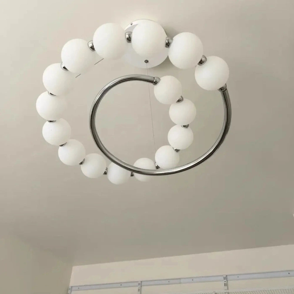 Lustre Anneau Boules Opales Cuivre Prestige