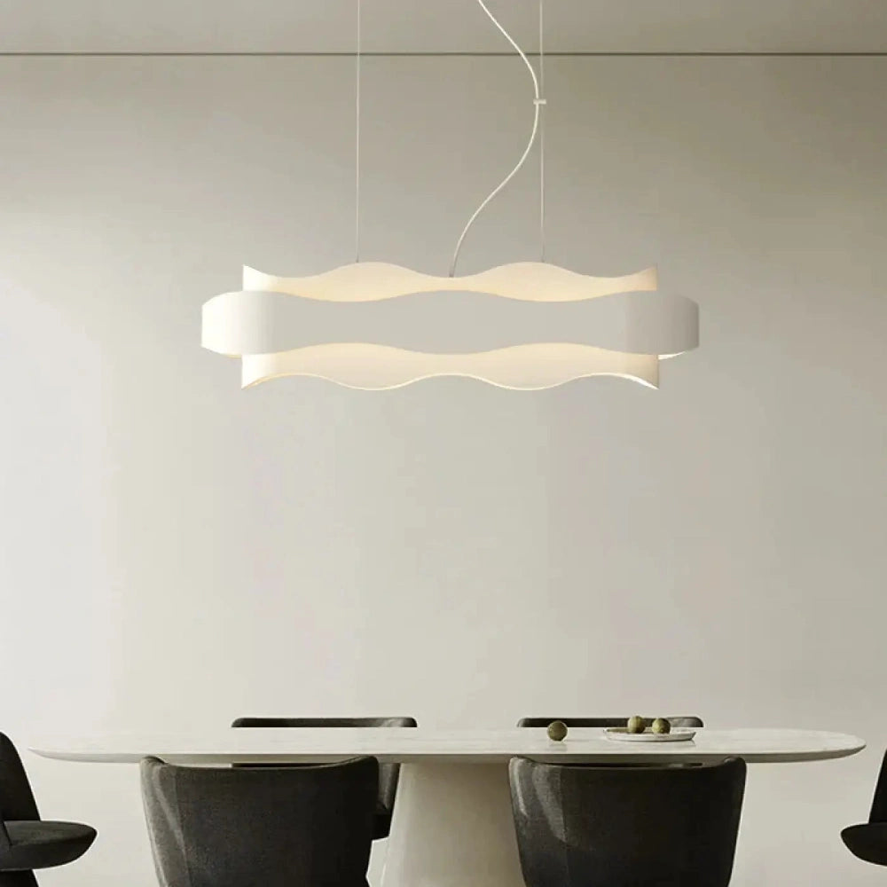 Suspension vague acrylique blanche dimmable câble 150 cm