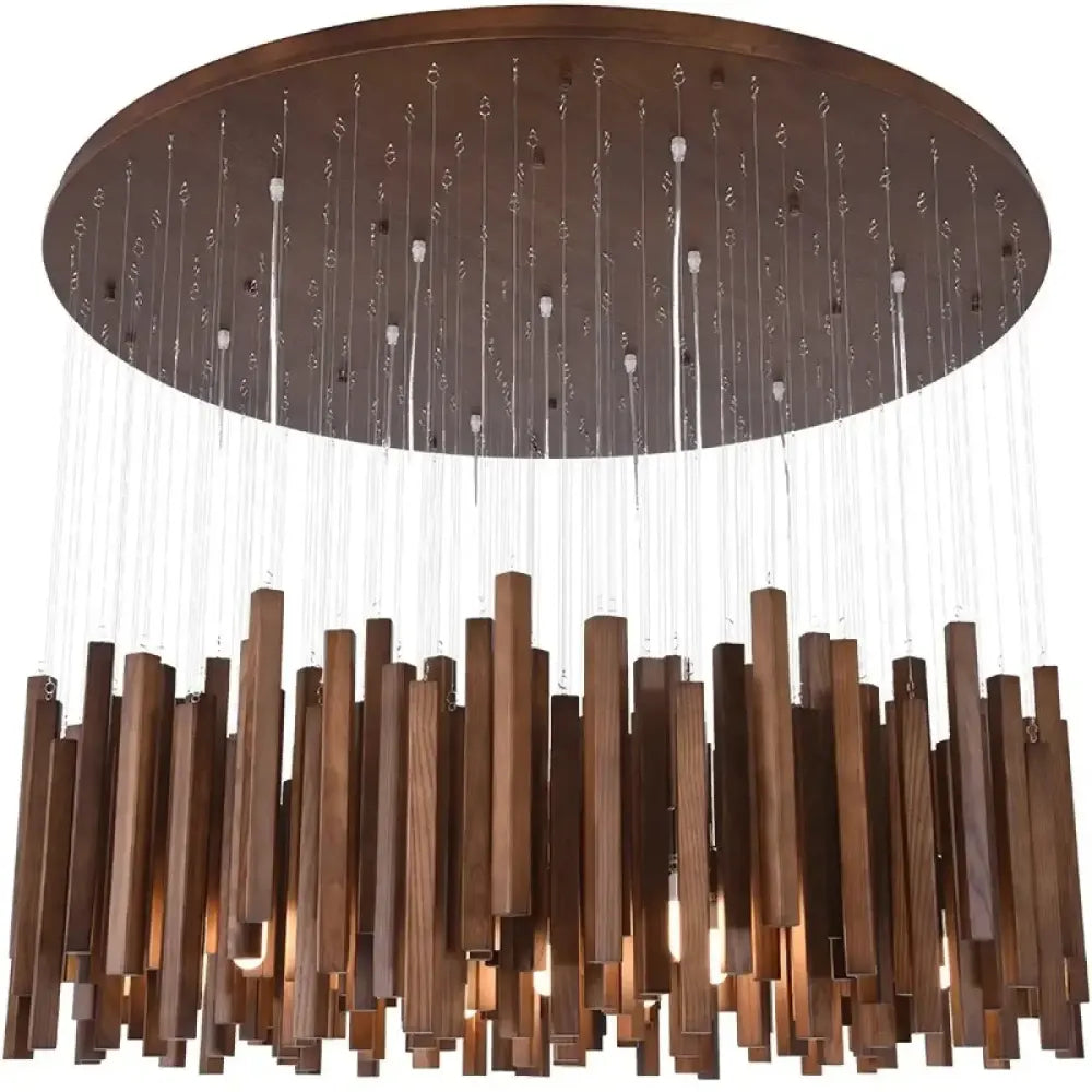 Lustre Bois Barreaux Noyer Lineaire Grand