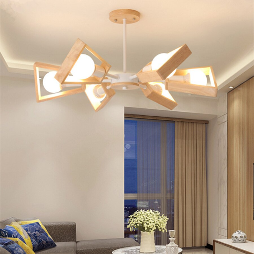 Lustre salon design en bois moderne