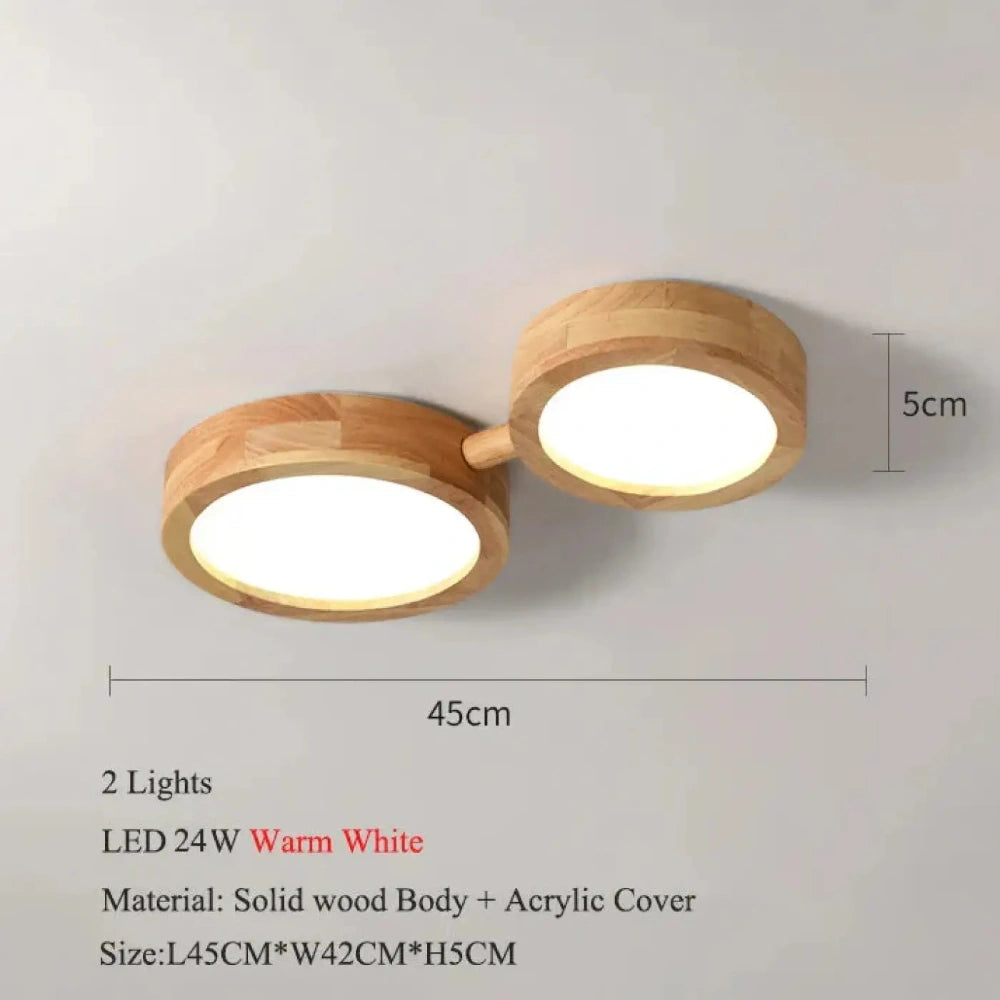 Lustre Bois Salon Double Spot