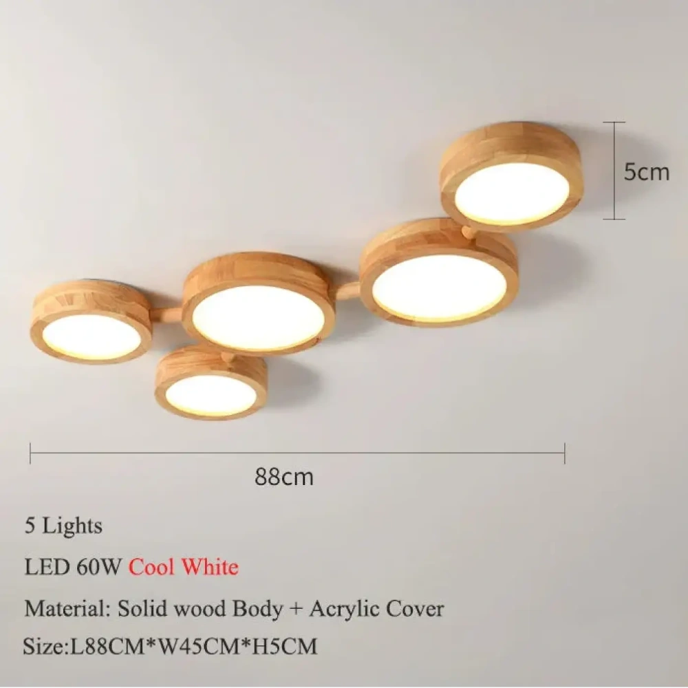 Lustre Bois Salon Double Spot