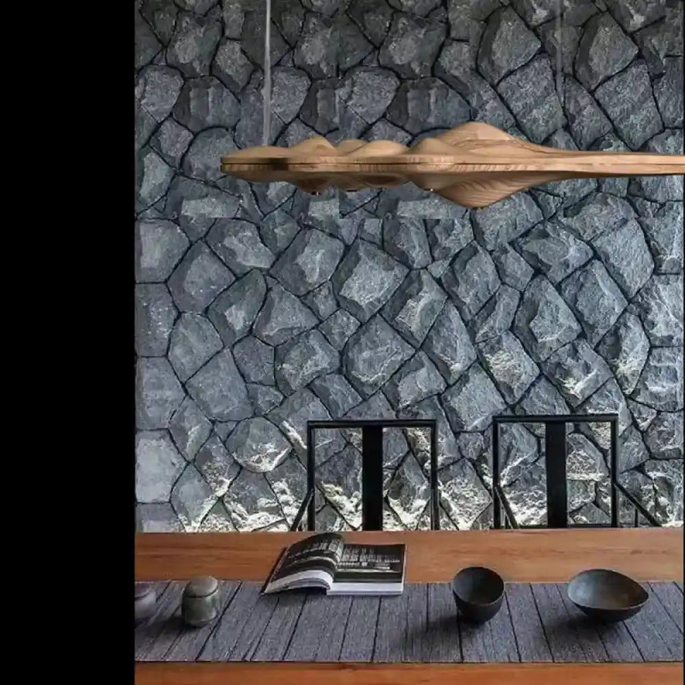 Lustre bois vague linéaire japandi suspension naturelle
