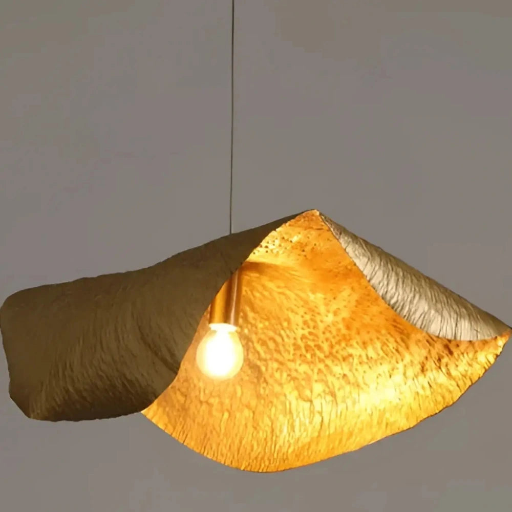 Lustre Cone Froisse Cuivre Design Industriel