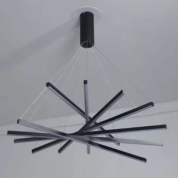 Suspension salon moderne ajustable encre profonde finition industrielle.