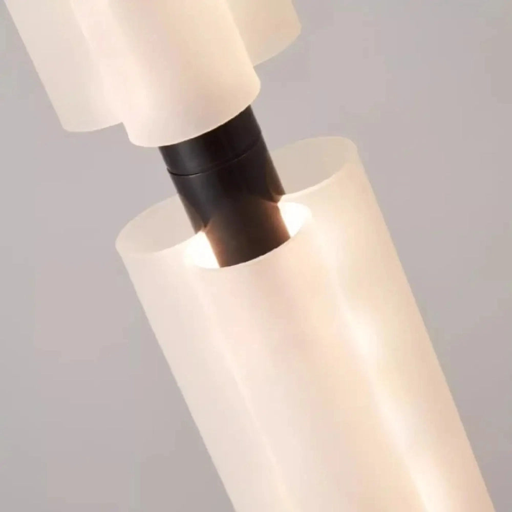 Lustre Cylindre Blanc Noir Minimal Moderne