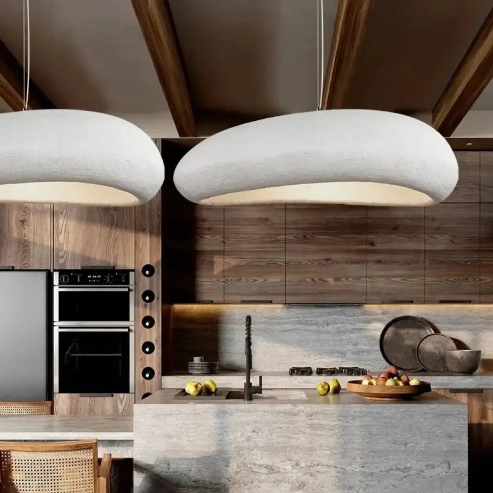 Lustre Galet Résine Organique Gris Grand