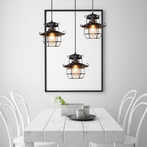 Lustre Salon Industriel Lanterne style halloween