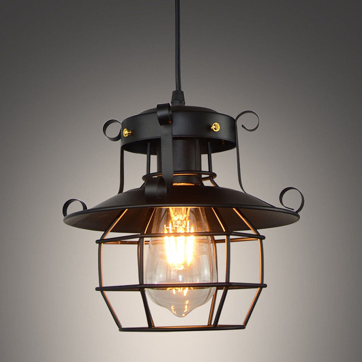 Lustre Salon Industriel petite Lanterne suspendu