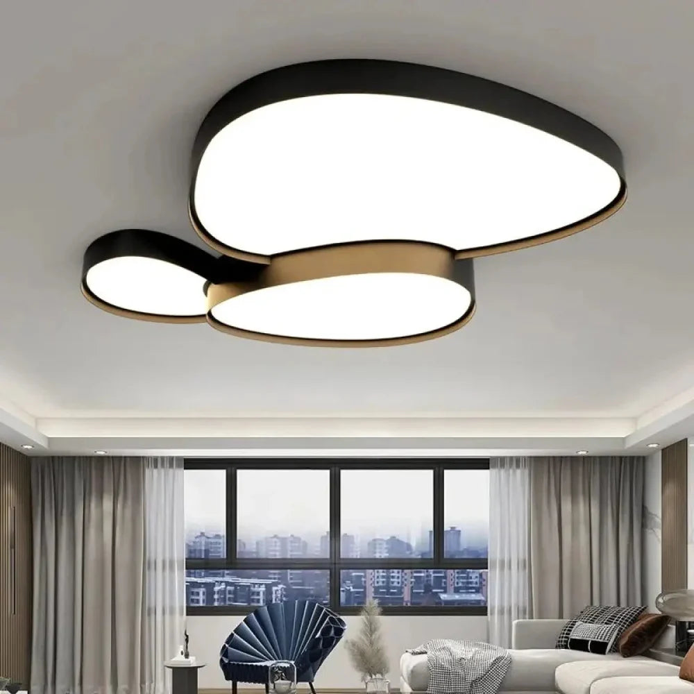 Vue de dessous lustre organique noir trois tailles S M L