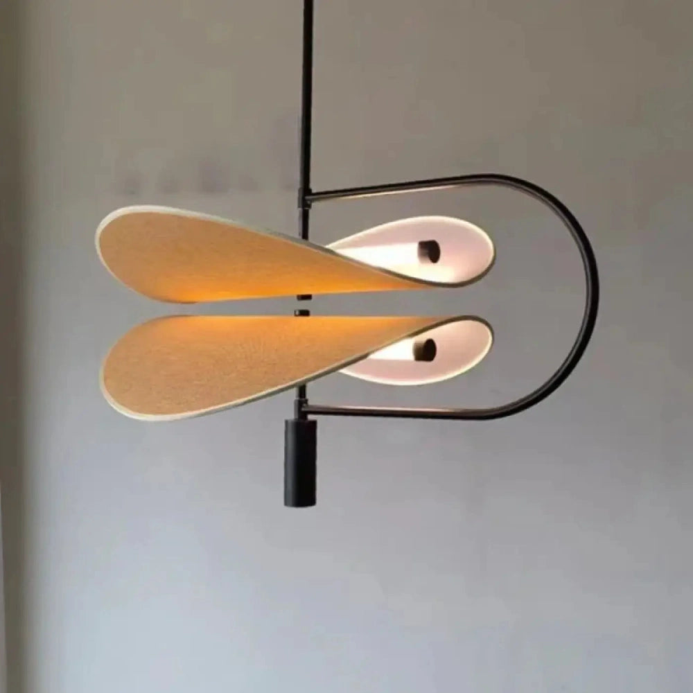 Suspension disque sculptural ocre format S 60 cm intérieur japandi contemporain