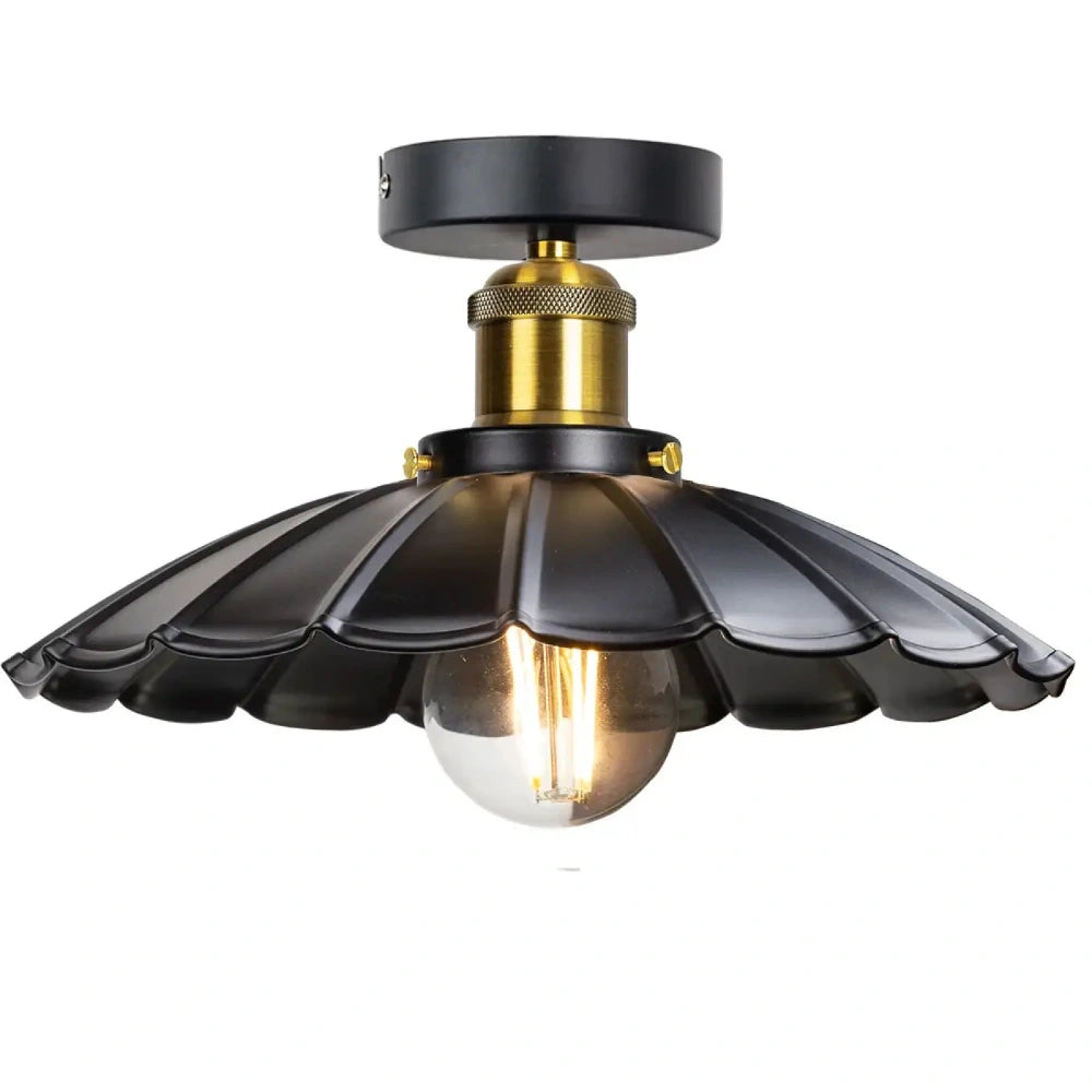 Lustre Metal Noir Corolle Industriel