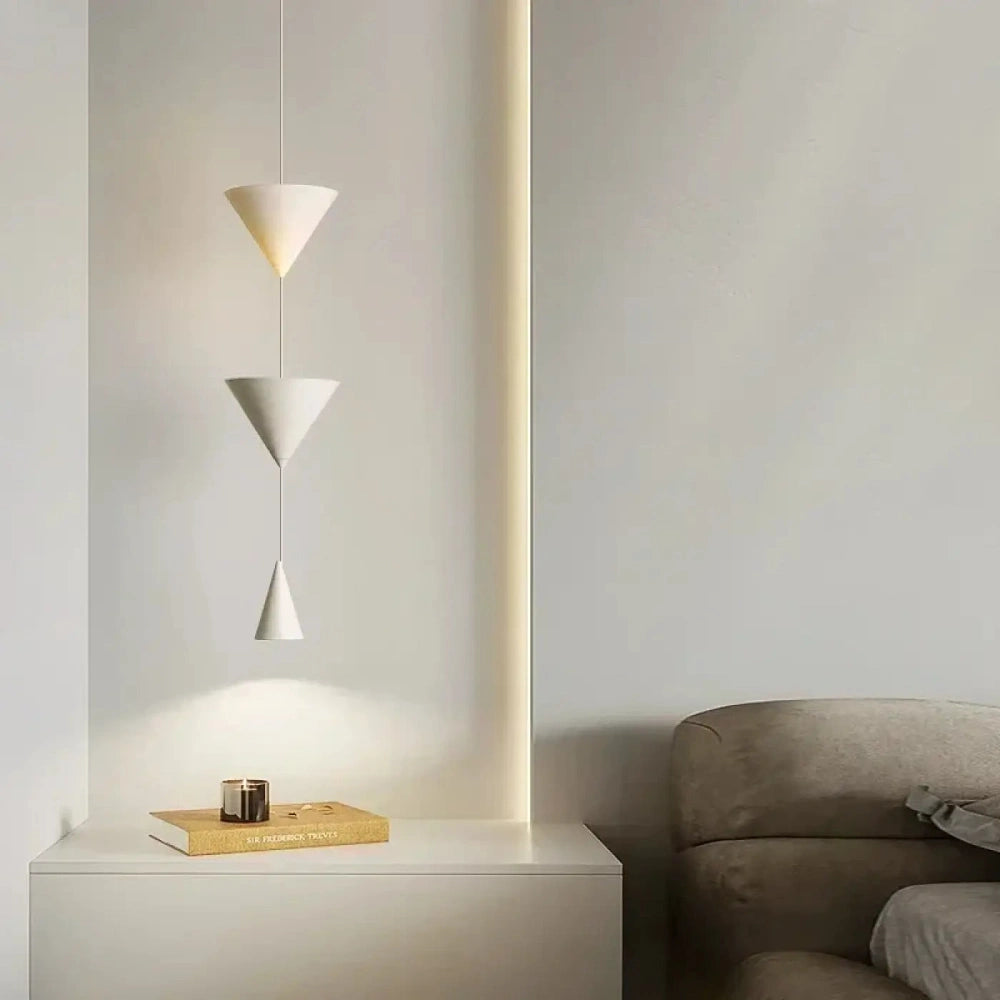 Lustre Metal Sablier Double Cone