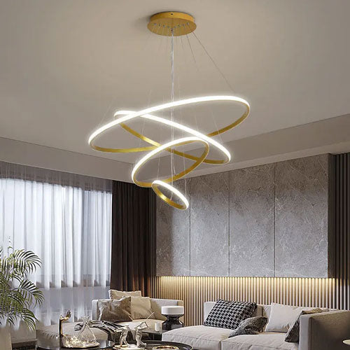 Lustre moderne anneaux lumineux