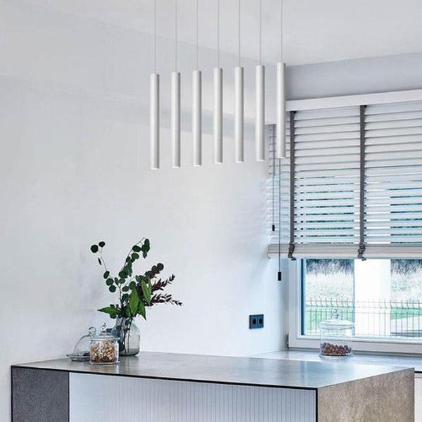 Lustre salon moderne design tube rond éclairage circulaire contemporain