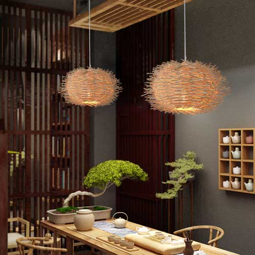 Wooden Bird's Nest Chandelier