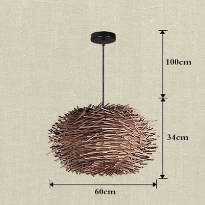 Lustre Nid d'Oiseaux Bois