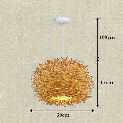 Lustre Nid d'Oiseaux Bois