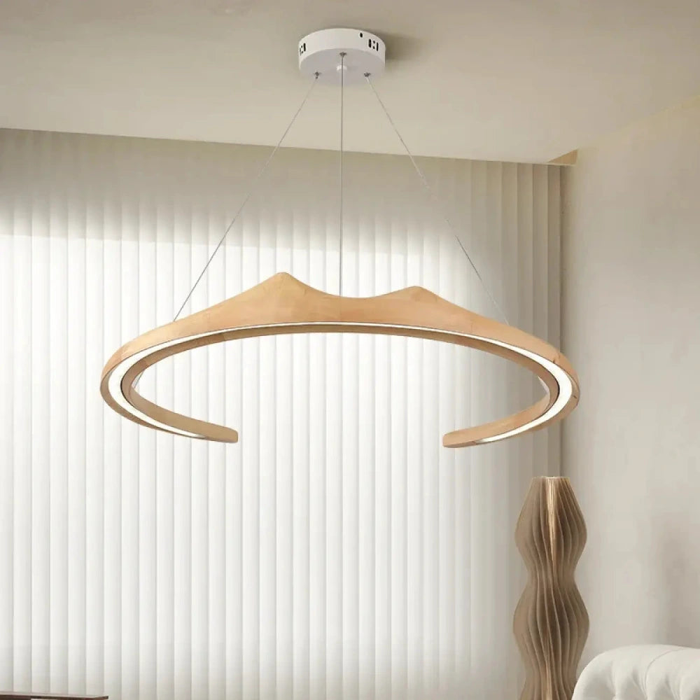 Lustre Noyer Anneau Ouvert Led Moderne