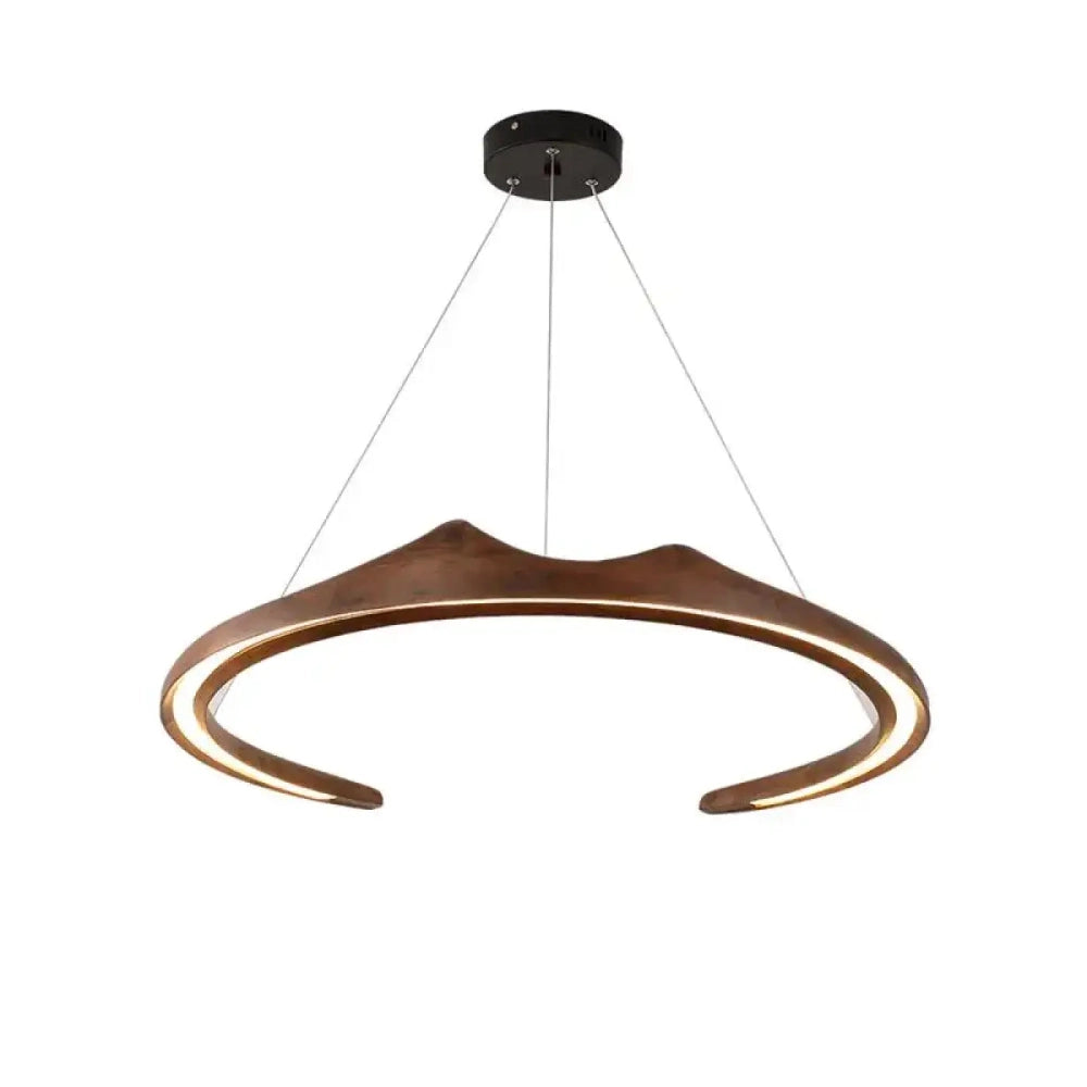 Lustre Noyer Anneau Ouvert Led Moderne