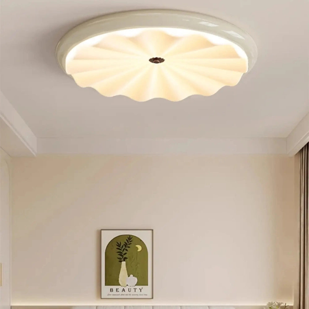 Lustre plafonnier fleur blanc LED acrylique design moderne