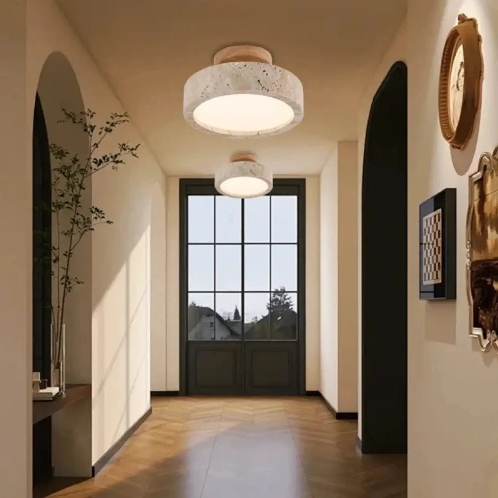 Lustre Plafonnier Mineral Bois Led Halo