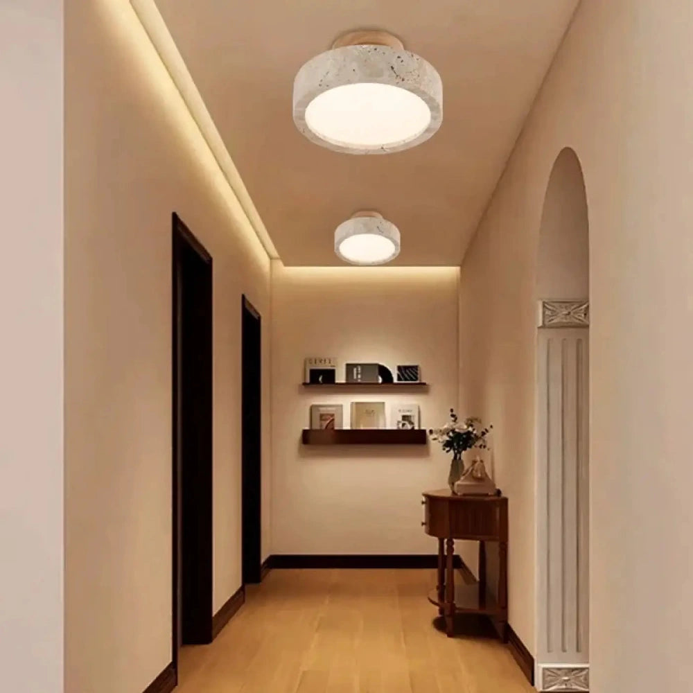 Lustre Plafonnier Mineral Bois Led Halo