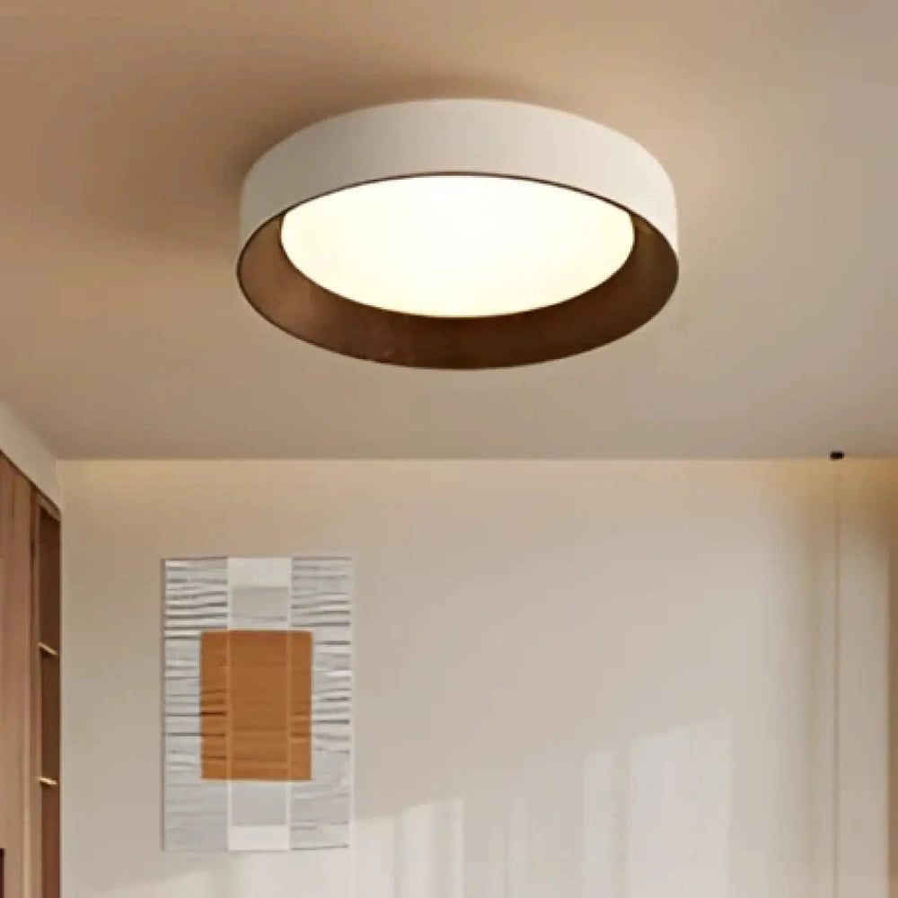 Lustre Plafonnier Rotin Rond Led Naturel