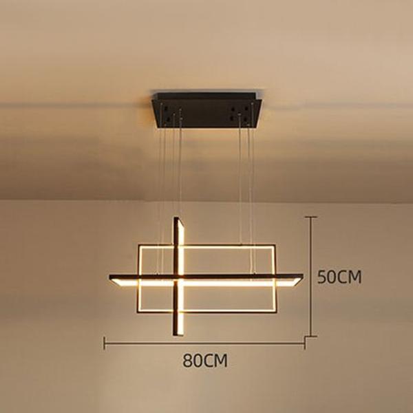 Lustre salon moderne géométrique LED éclairage rectangle design