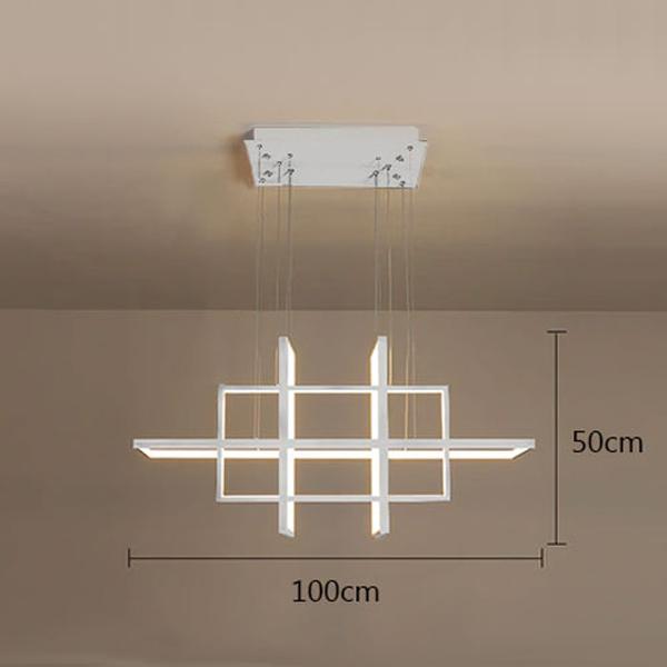 Luminaire moderne lustre salon rectangle LED éclairage géométrique