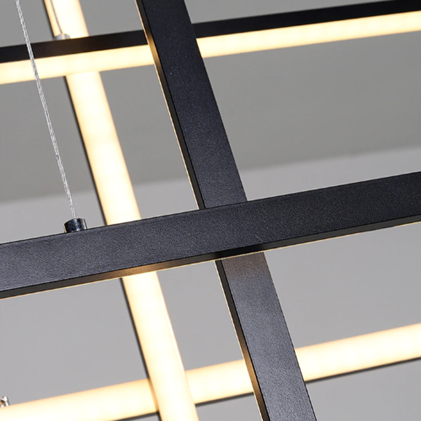 Lustre design moderne salon suspendu LED éclairage contemporain élégant
