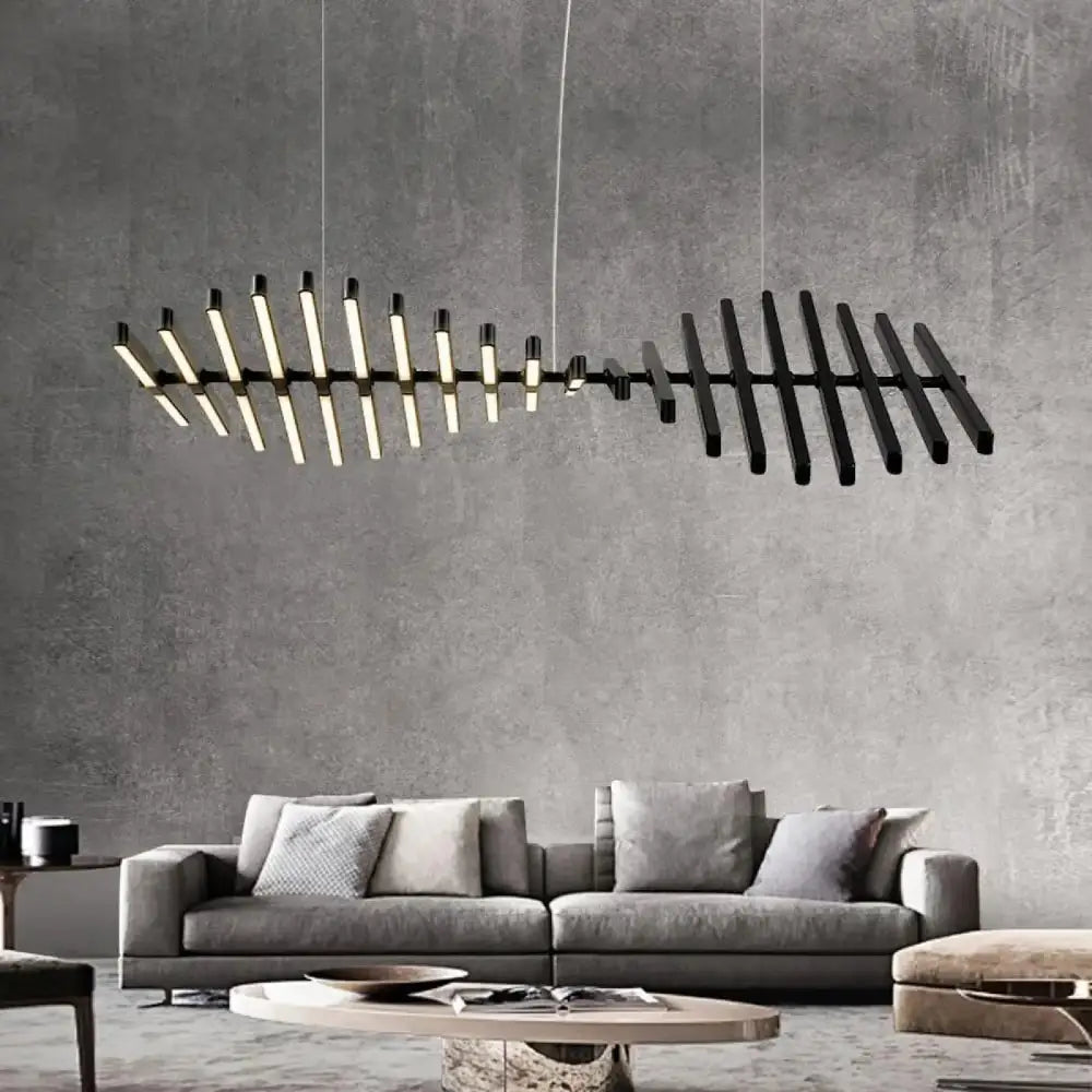 Lustre Salon Arete Led Noir Lineaire