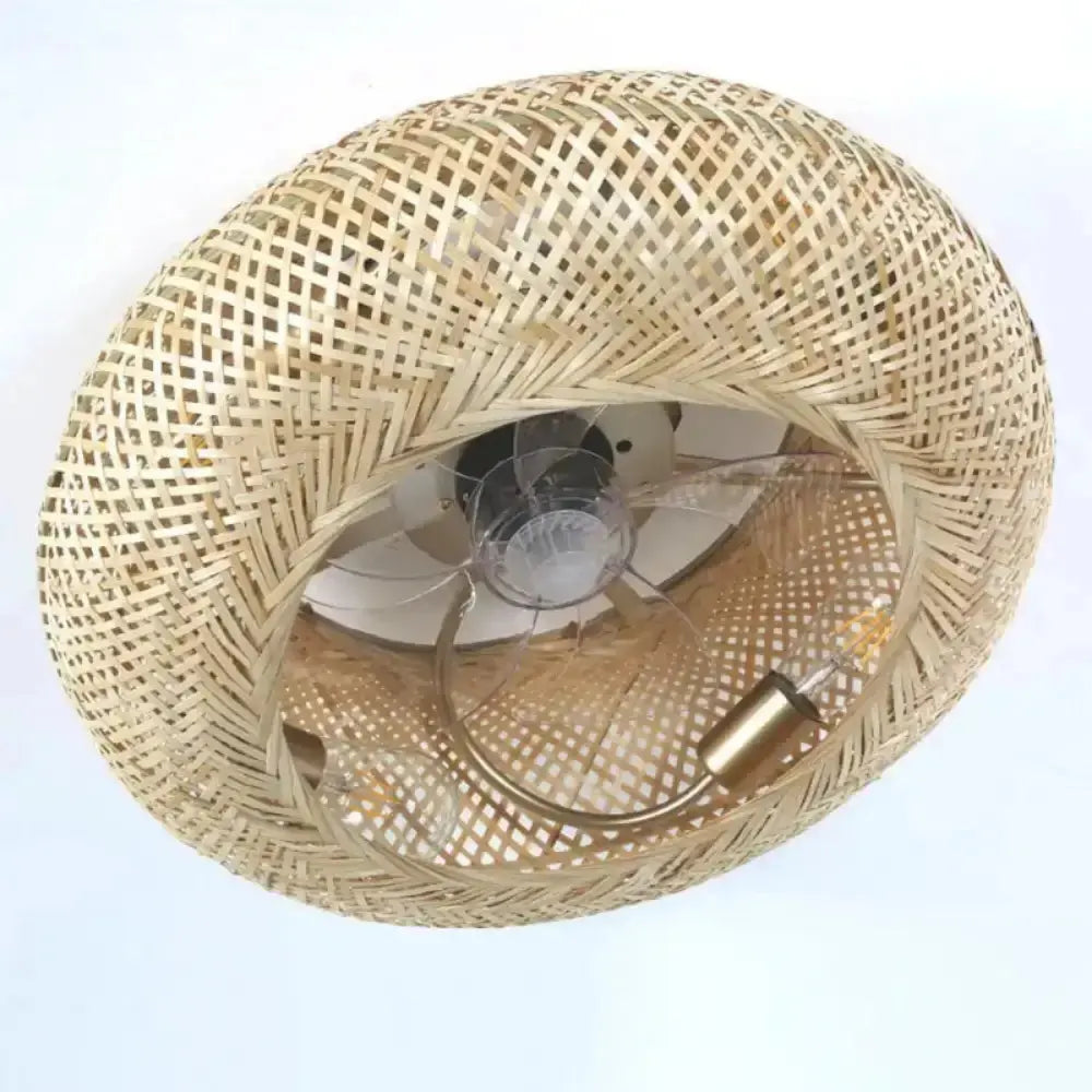 Lustre Salon Bambou Tresse Plafonnier Naturel