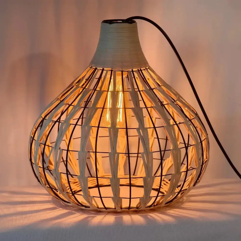 Lustre Salon Carafe Bambou Metal Artisanal