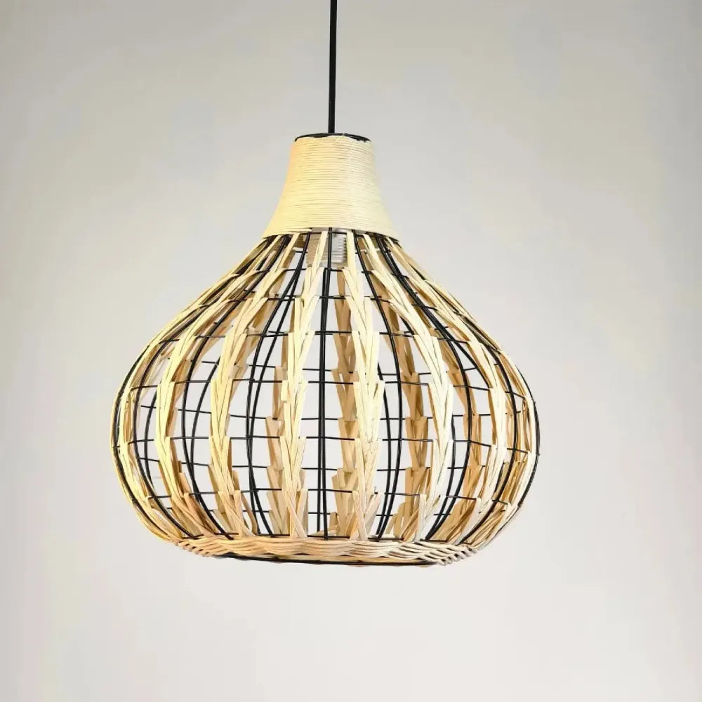 Lustre carafe bambou métal artisanal fond blanc naturel