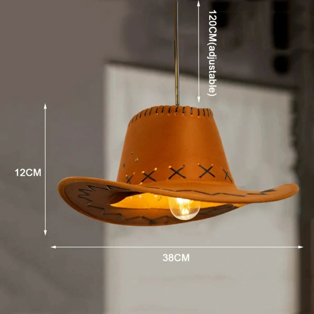 Lustre Salon Chapeau Western Métal Industriel