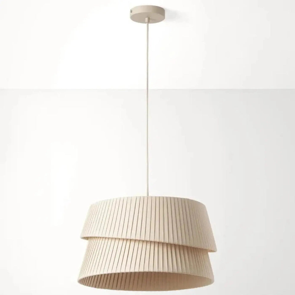Lustre Salon Coupe Tissu Beige Plisse