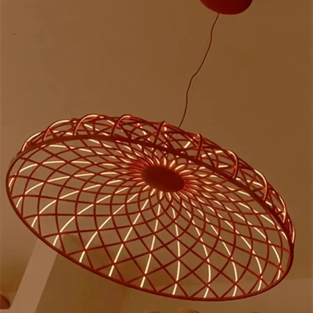 Lustre Salon Dome Metal Grillage Moderne