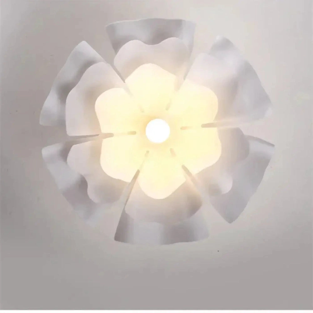 Lustre Salon Fleur Petales Blanc Design