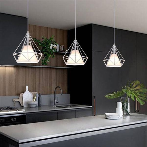 Luminaire lustre salon industriel rétro éclairage vintage design métallique