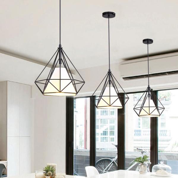 Lustre salon industriel design rétro éclairage vintage sophistiqué métallique