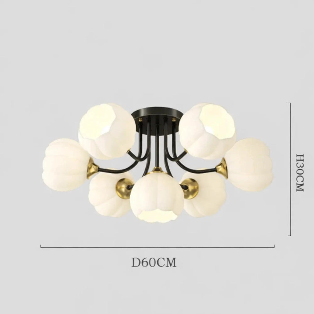 Lustre Salon Laiton Plafonnier Dore Globes