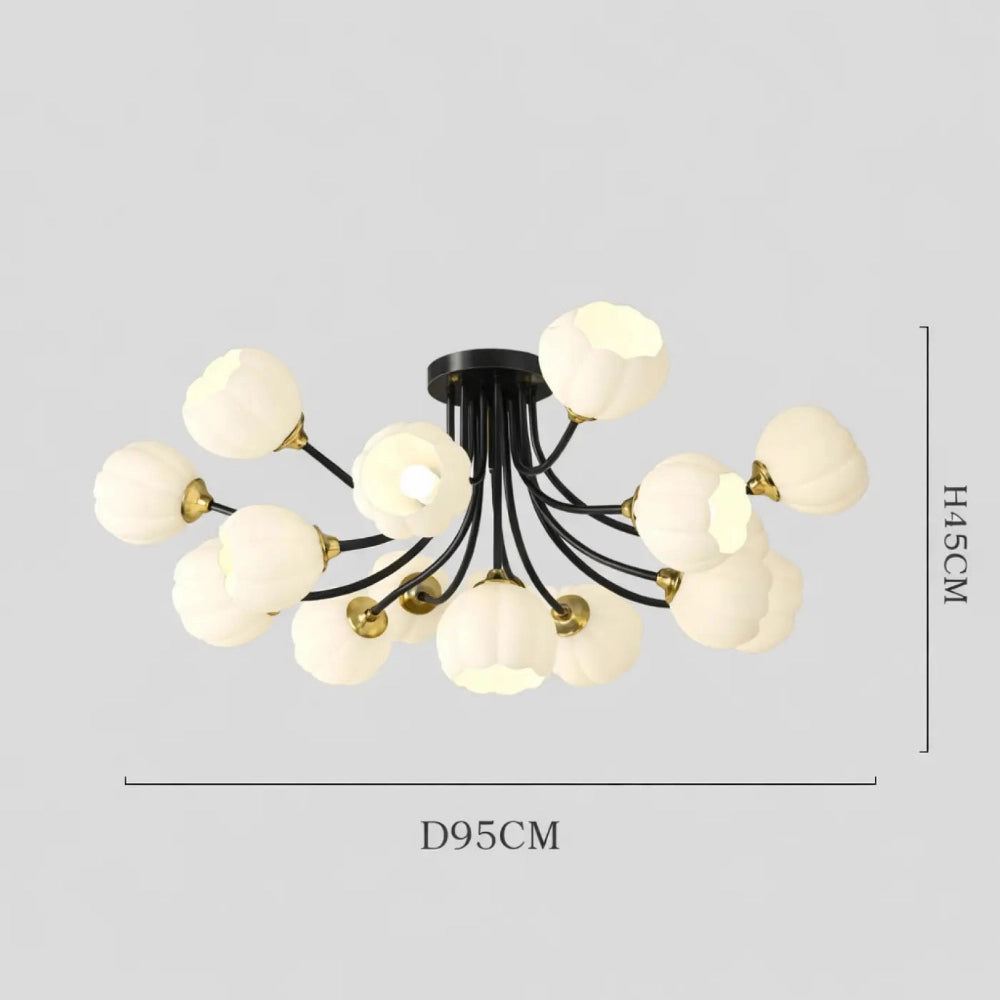 Lustre Salon Laiton Plafonnier Dore Globes