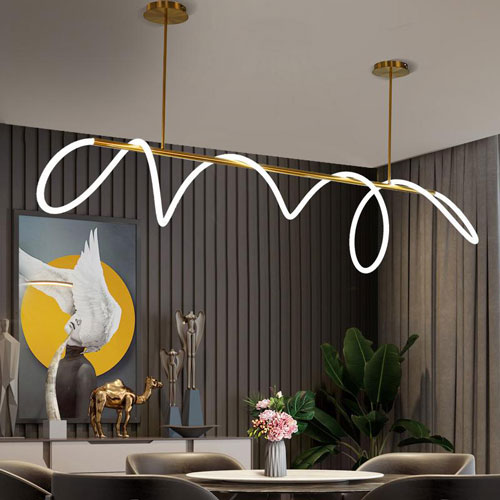 Lustre salon moderne led serpent