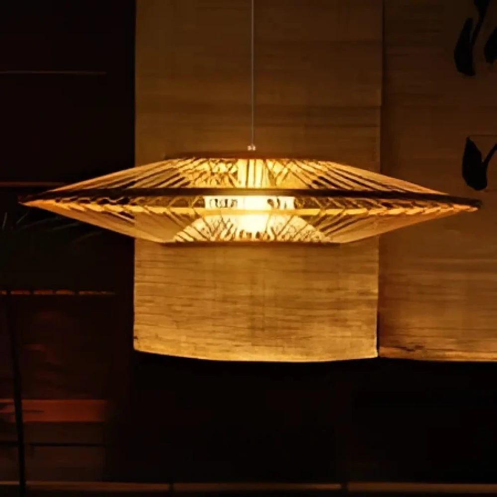 Lustre Salon Losange Bambou Zen Naturel