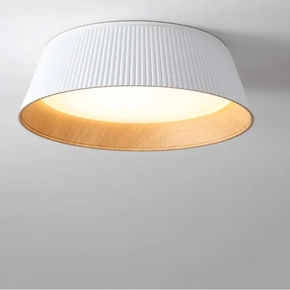 Lustre Salon Noir Plafonnier Bois Led