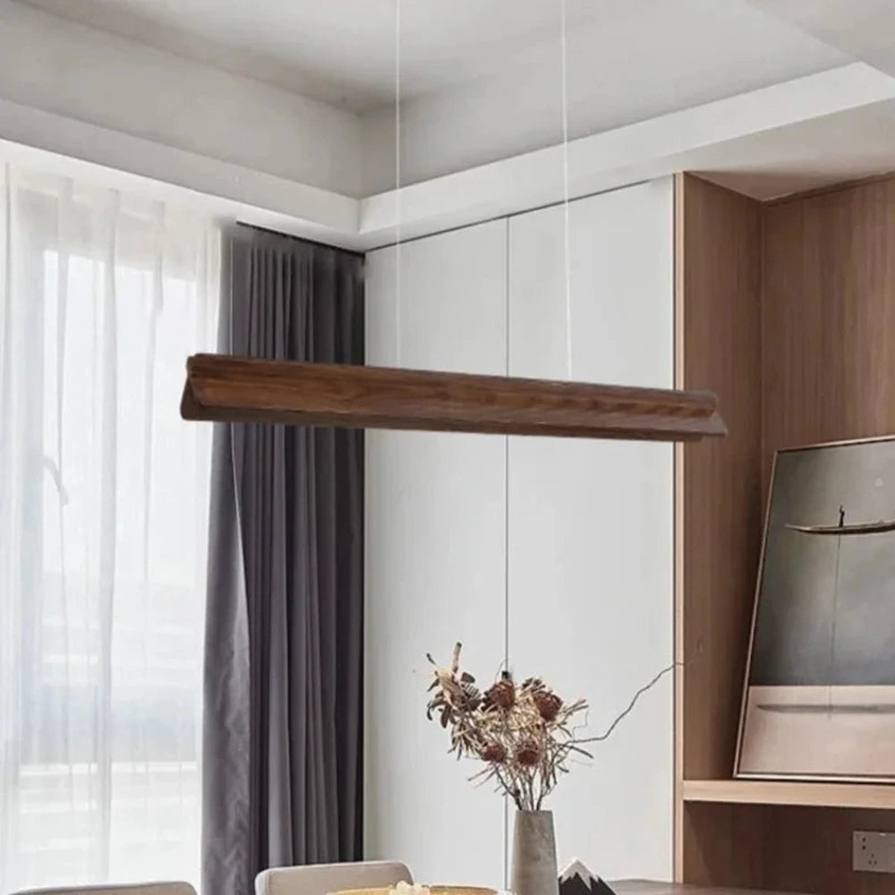 Lustre Salon Noyer Barre Led Lineaire